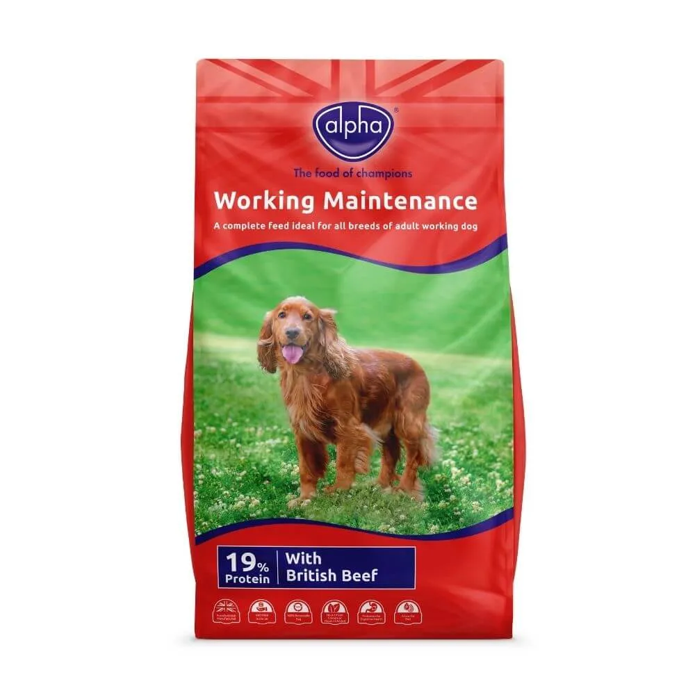 Alpha Worker Maintenance Dog Food with Beef 15kg