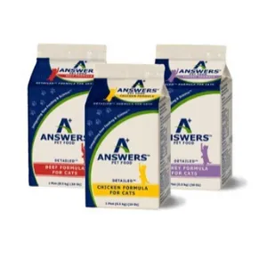 Answers Pet Food Detailed Formula Chicken Raw Frozen Cat Food 1 lb Carton