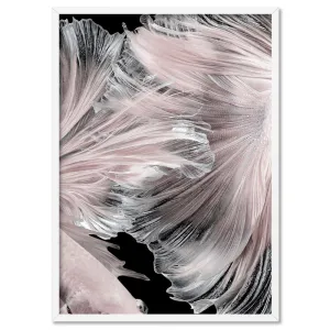 Betta Pair in Pale Pink & Black I - Art Print