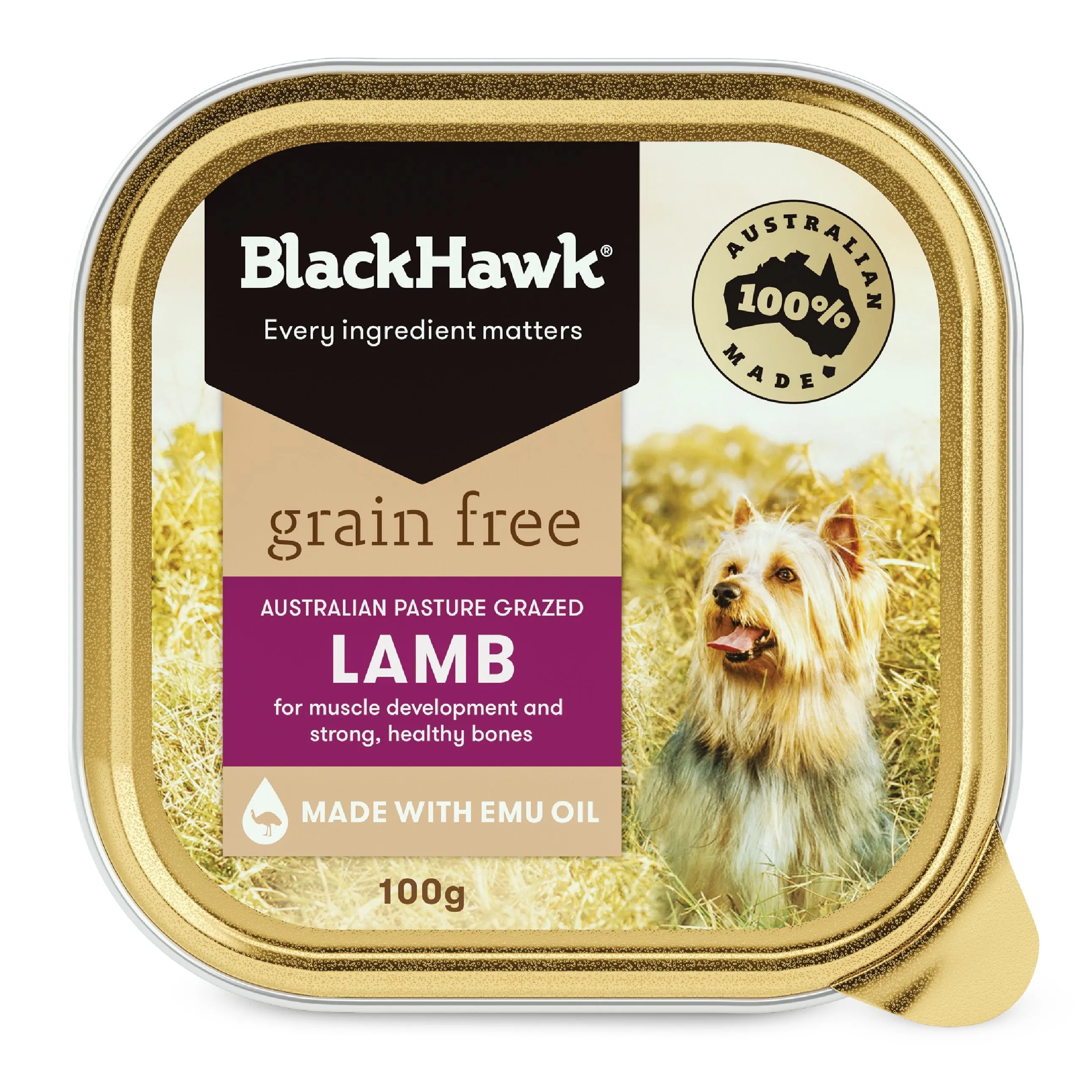 Black Hawk Grain Free Lamb Wet Dog Food 100g x 9