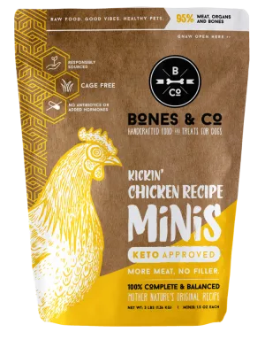 Bones & Co. Kickin' Chicken Recipe Raw Frozen Mini Patties Dog Food