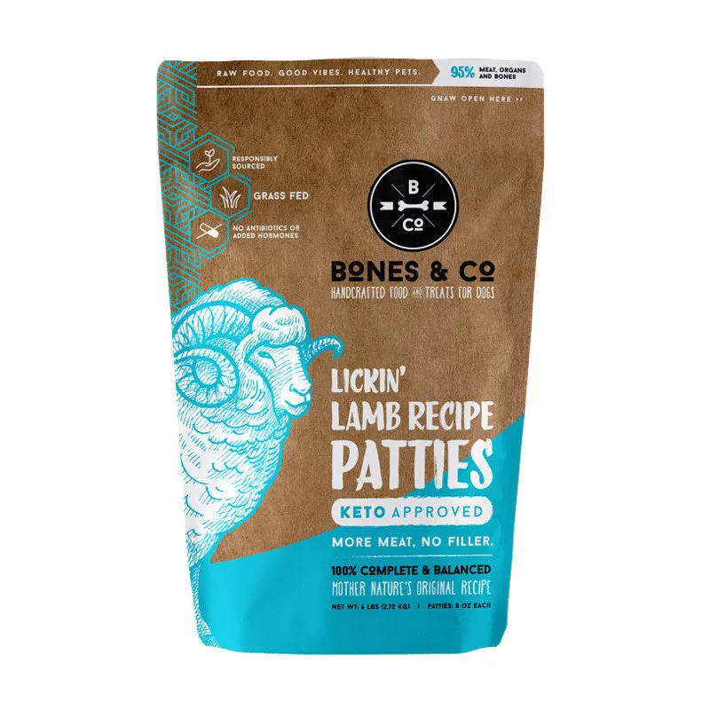 Bones & Co Raw Frozen Keto Formula Lamb Patties