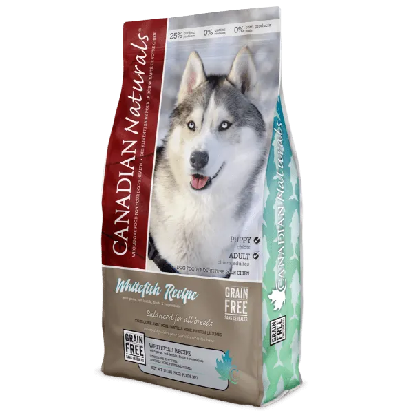 Canadian Naturals Grain Free Whitefish Recipe Dry Dog Food, 25lb