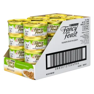 Fancy Feast Grilled Salmon Feast in Gravy Wet Cat Food 85g x 24