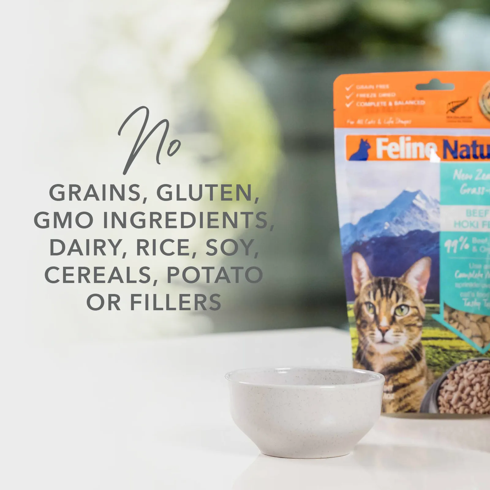 Feline Natural Grain Free Freeze Dried Cat Food Lamb 320g