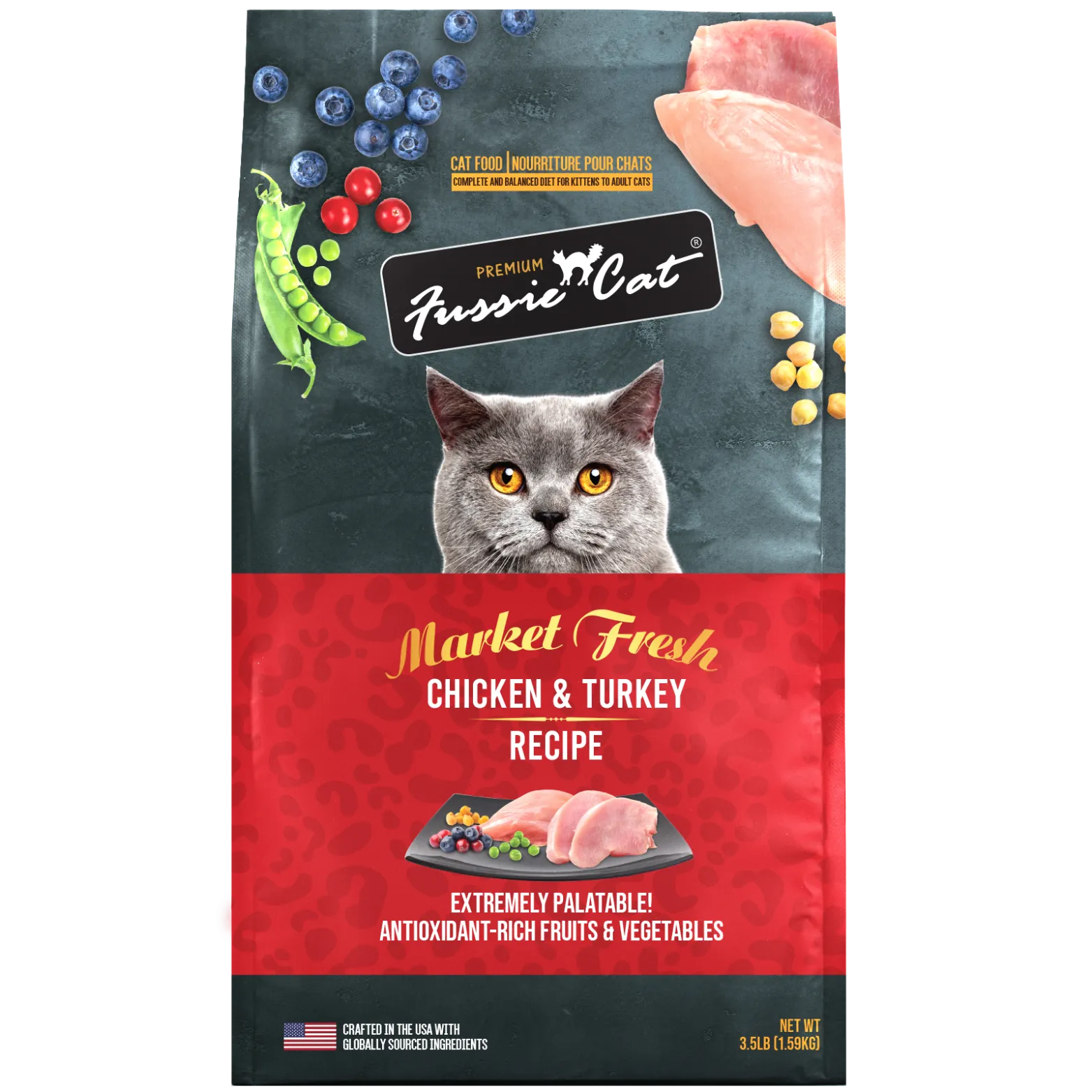 Fussie Cat Market Fresh Chicken & Turkey Recipe Grain-Free Dry Cat Food