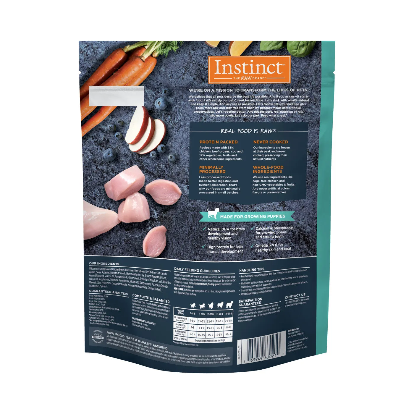 Instinct Raw Frozen Bites Cage-Free Chicken Recipe for Puppies