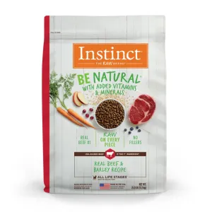 Instinct The Raw Brand Dog Be Natural Real Beef & Barley Recipe 25lb