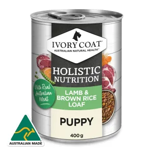 Ivory Coat Holistic Nutrition Puppy Lamb & Brown Rice Loaf Dog Wet Food 400g x 12