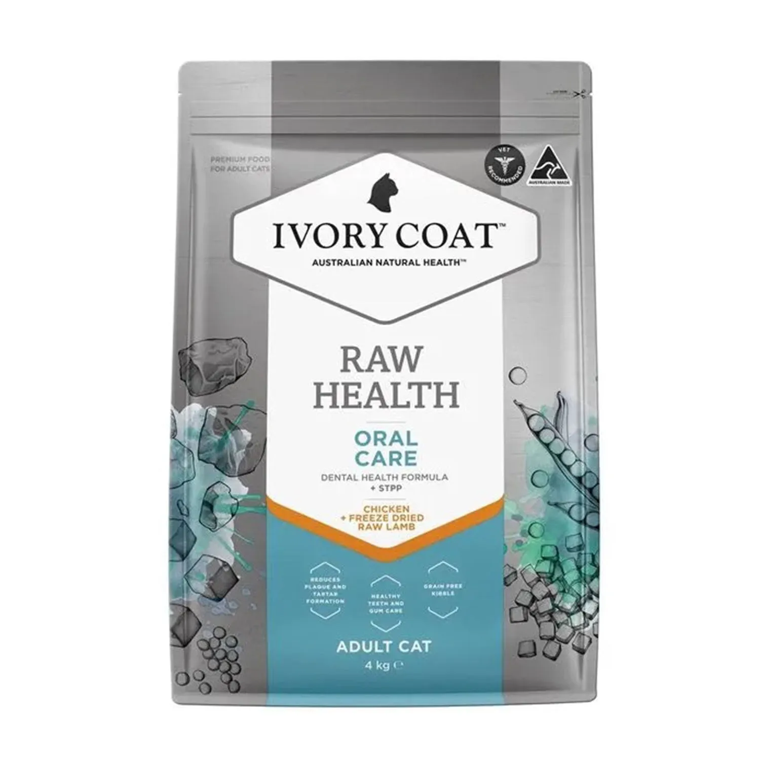 Ivory Coat Raw Health Oral Care Adult Dry Cat Food