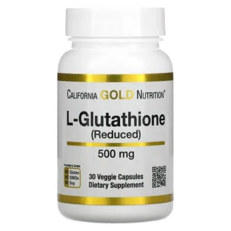 L-Glutathione (Reconstituted) California Gold Nutrition, 500 mg, 30 Vegetarian Capsules