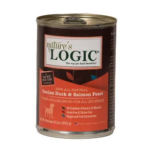 Nature's Logic Canine Duck & Salmon Feast Grain-Free Canned Dog Food, 13.2-oz