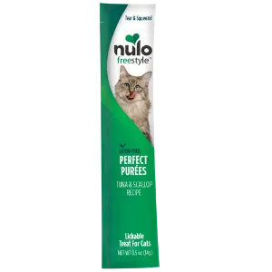 Nulo Freestyle Grain-Free Perfect Puree Tuna & Scallop Recipe Cat Food Topper, 0.5 oz