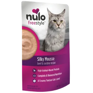 Nulo Freestyle Grain-Free Silky Mousse Beef & Sardine Recipe Cat Food Topper, 2.8oz