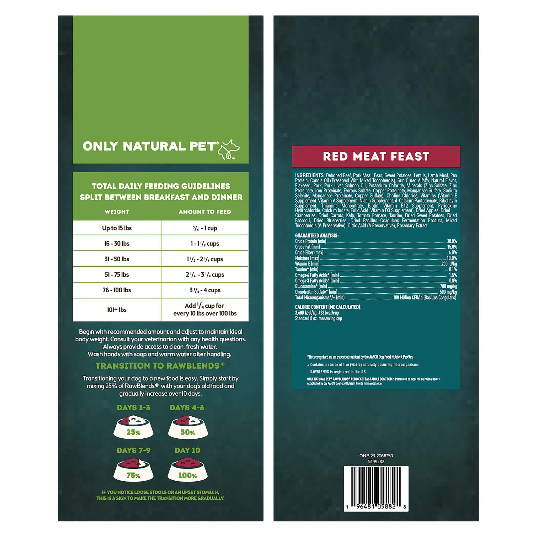 Only Natural Pet Raw Blends Red Meat Feast Raw Grain Free Dog Food