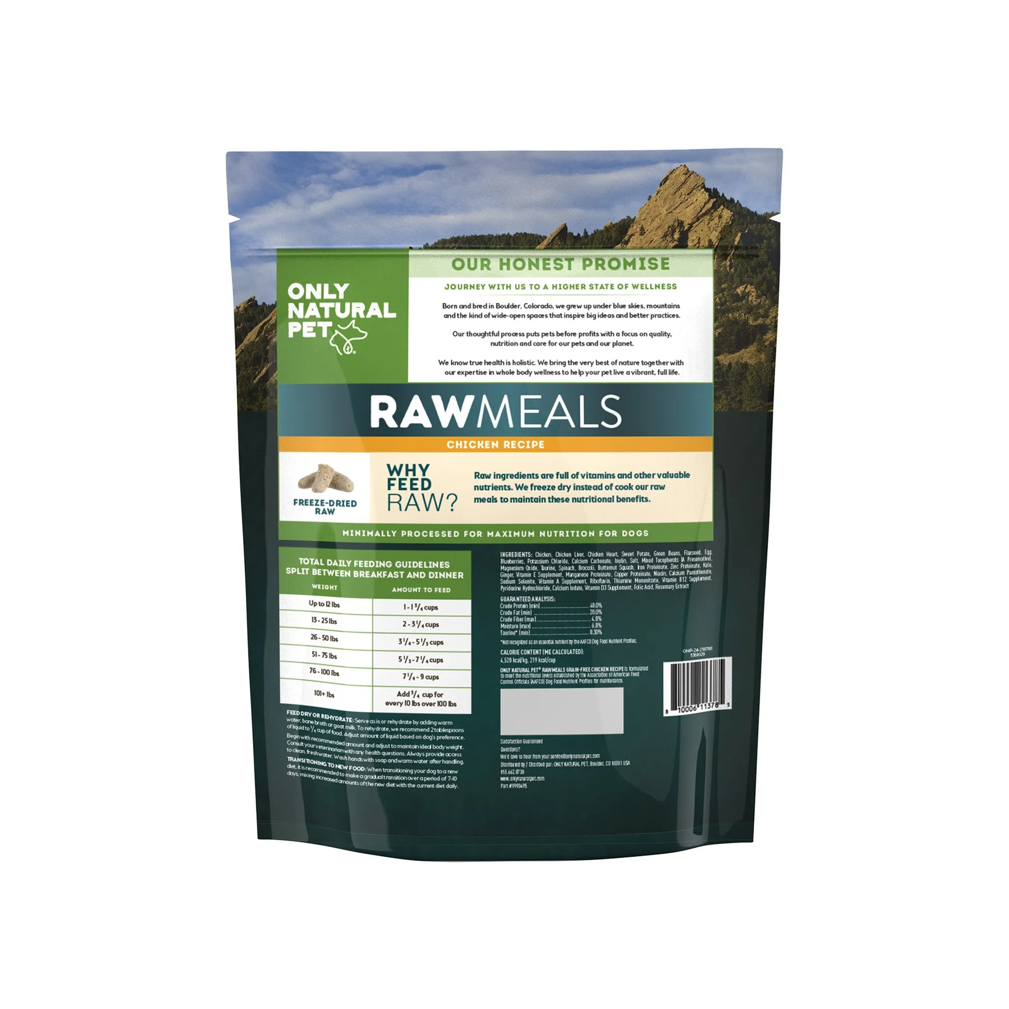 Only Natural Pet RawMeals Chicken Recipe Freeze Dried Dog Food