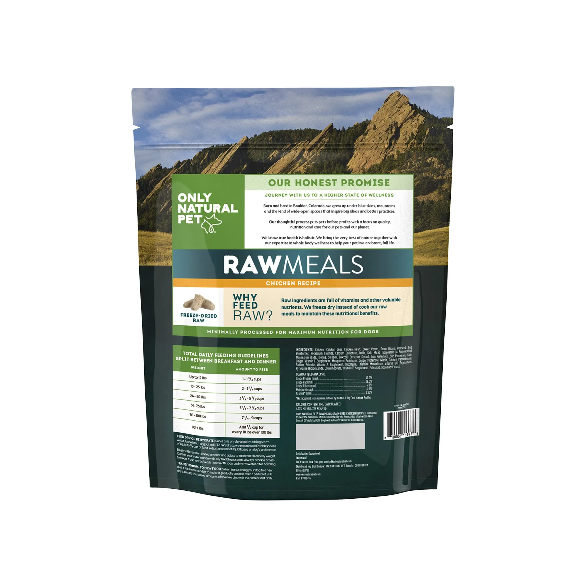 Only Natural Pet RawMeals Chicken Recipe Freeze Dried Dog Food