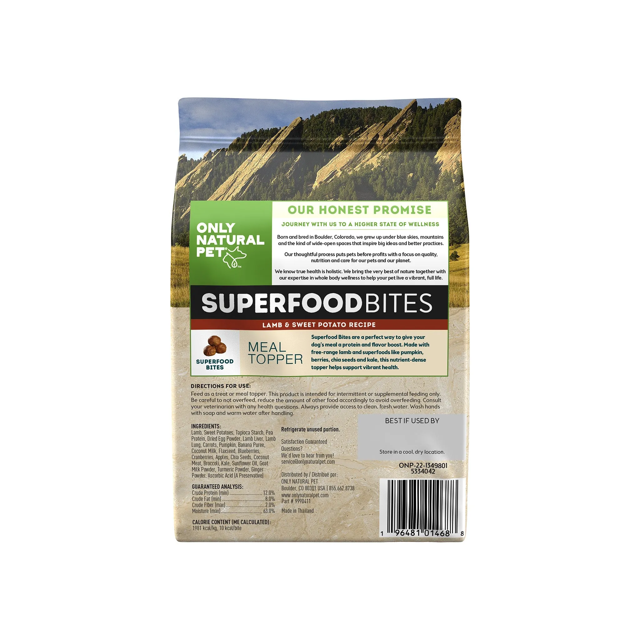 Only Natural Pet Superfood Bites Lamb & Sweet Potato Recipe Dog Food Meal Topper