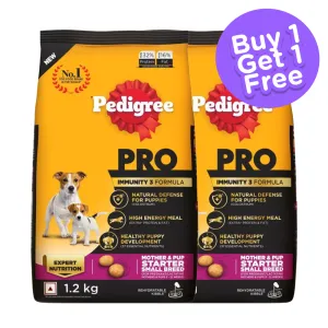 Pedigree PRO Expert Nutrition Lactating/Pregnant Mother & Puppy Starter (3 to 12 Weeks) Small Breed Dog Dry Food (Limited Shelf Life) (Buy 1 Get 1)