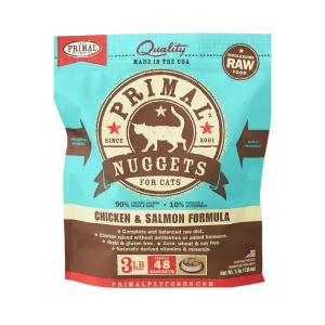 Primal Nuggets Chicken & Salmon Formula Raw Cat Food 3 lbs