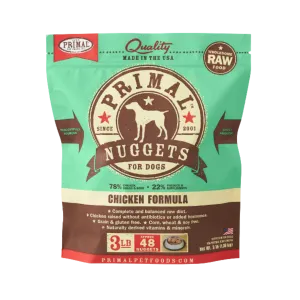 Primal Nuggets Chicken Formula Frozen Raw Dog Food 3 lbs