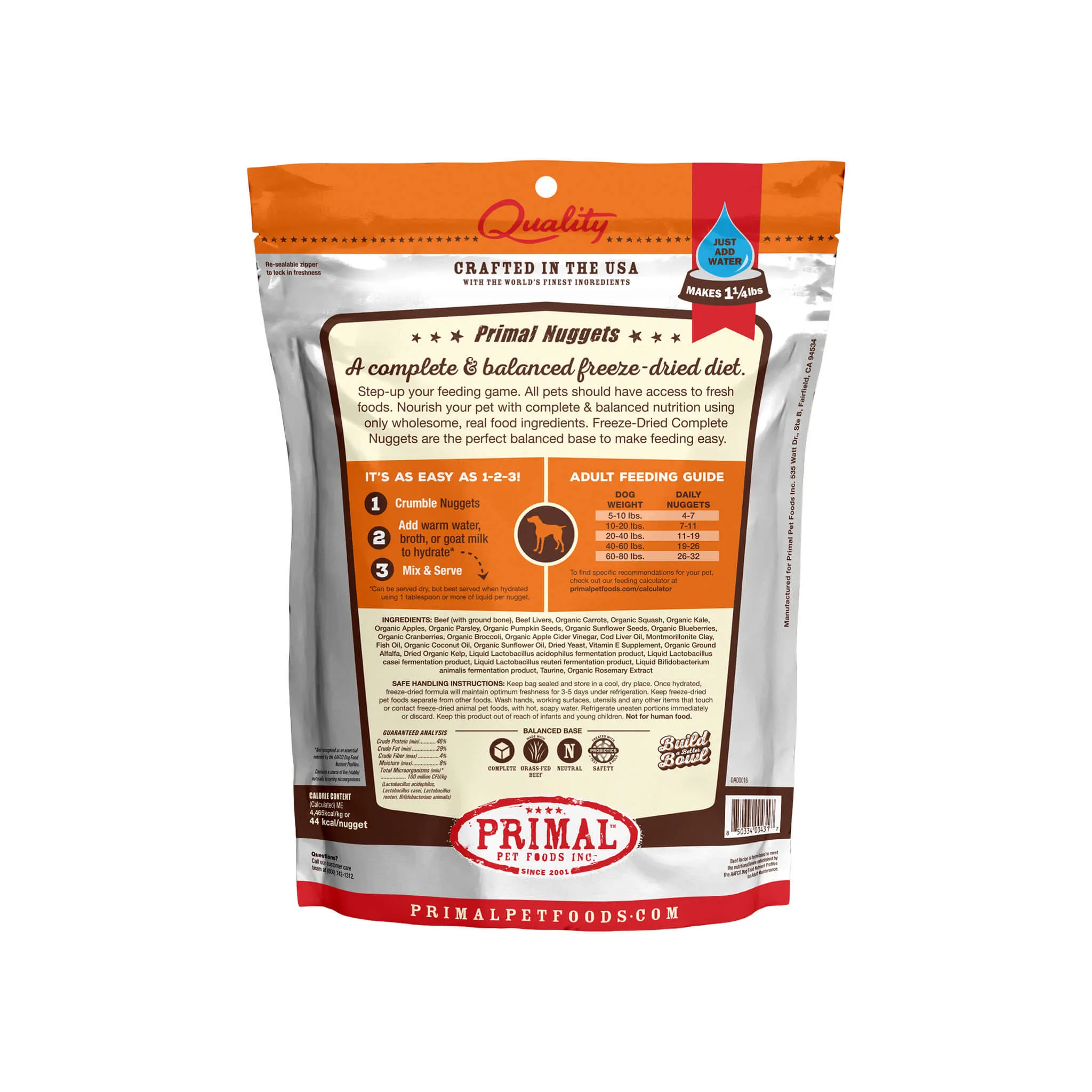 Primal Pet Foods Freeze-Dried Nuggets Dog Food