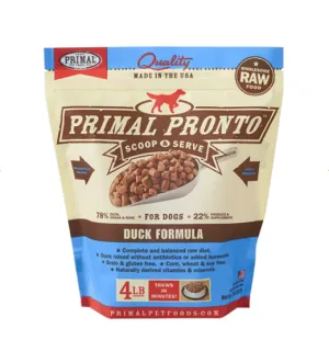 Primal Pronto Dog Raw Duck 4lbs.