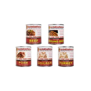 Survival Cave Mixed 12 – 28 oz Cans – 4 Beef, 4 Pork, 4 Ground Beef – Ready to Eat Canned Meat – Full Case