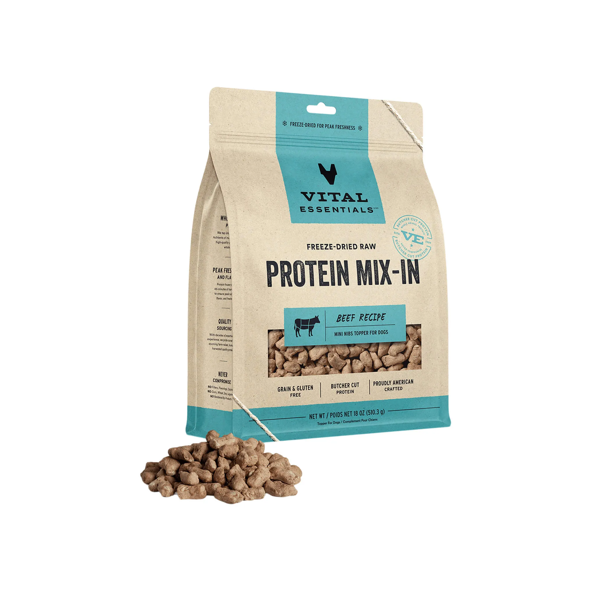 Vital Essentials Freeze-Dried Raw Protein Mix-In Mini Nibs for Dogs