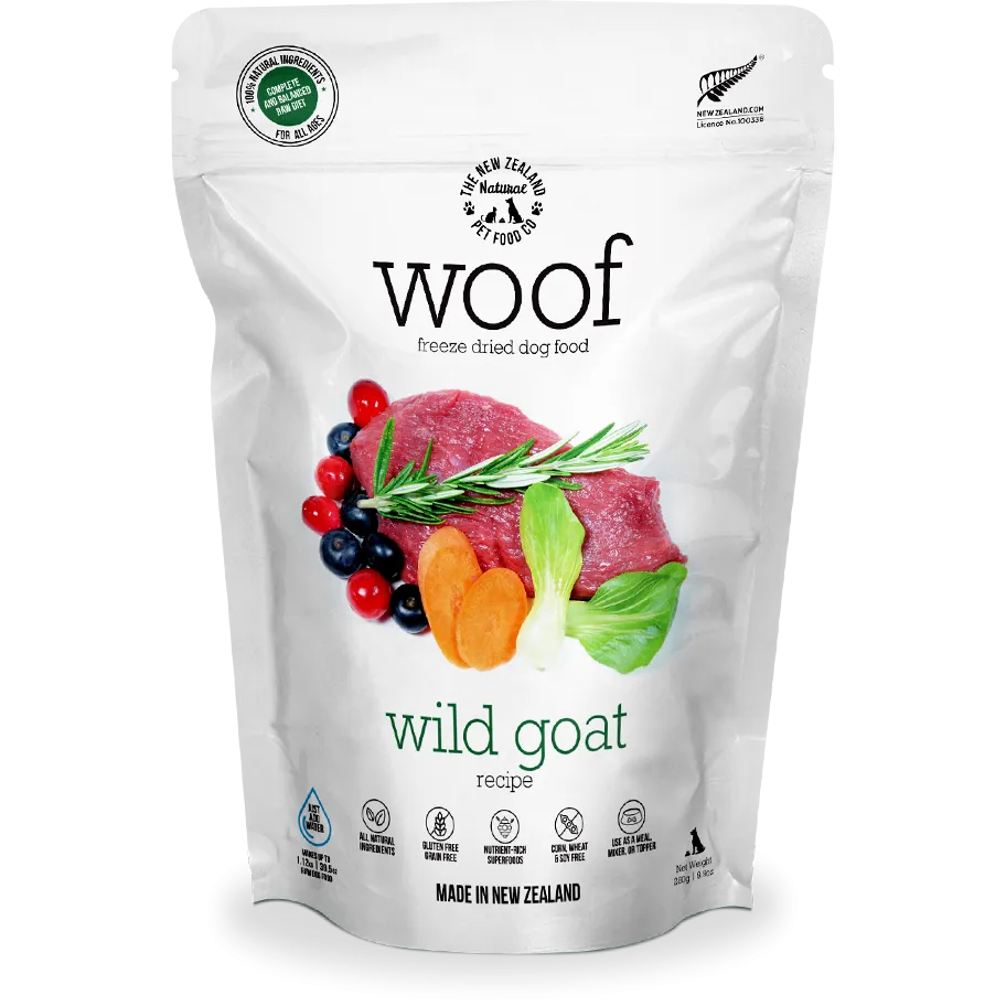 Woof Freeze-Dried Raw Wild Goat Dog Food 280g