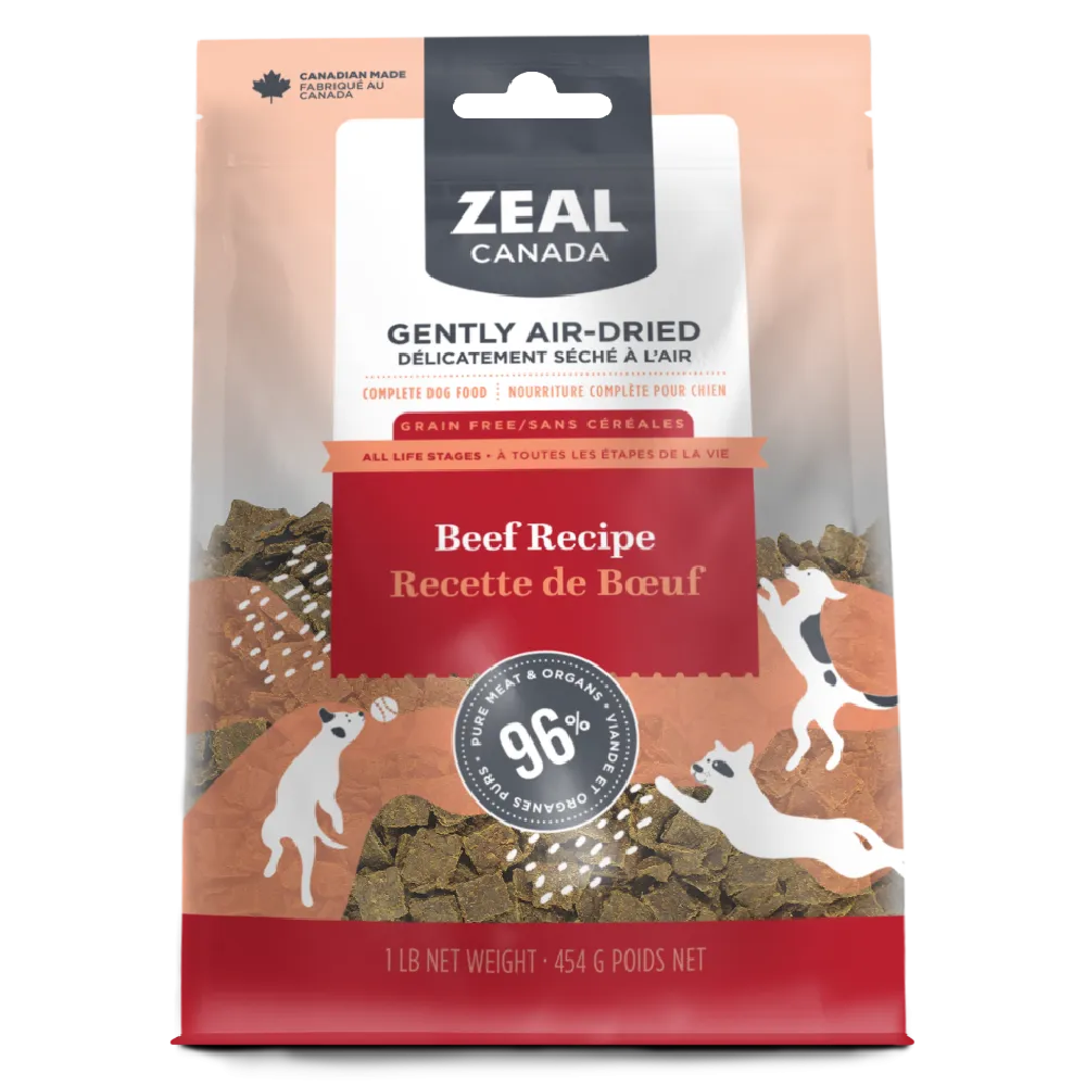 Zeal Canada Gently Air-Dried Beef Recipe for Dogs 454g