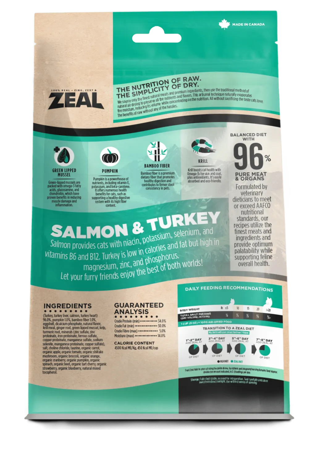 Zeal Cat Air Dried Salmon and Turkey