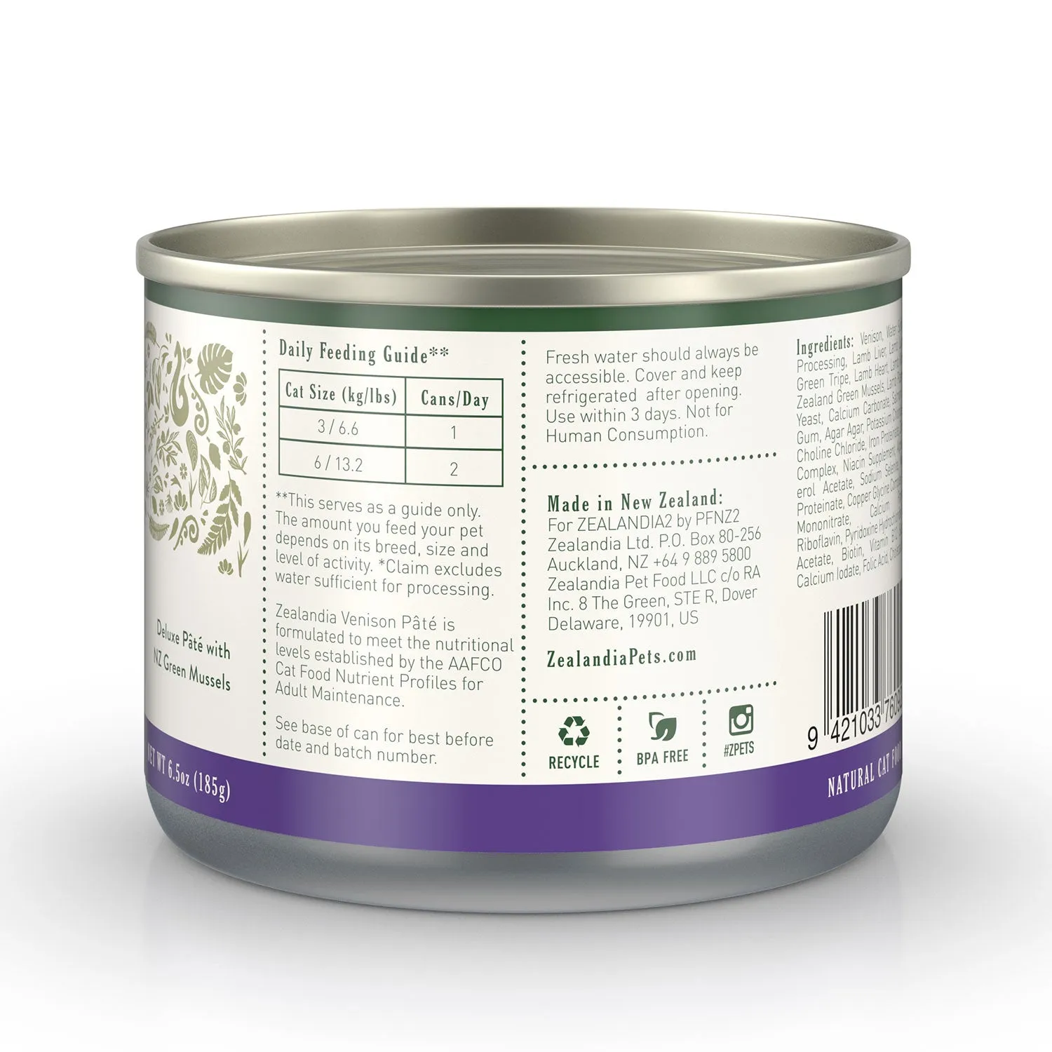 Zealandia Venison Pate Adult Wet Cat Food